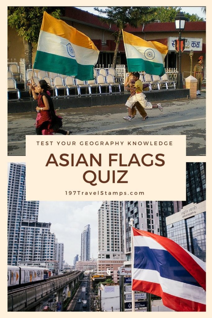 Flags of Asia Quiz - How well do you know the national flags of the Asian countries. Take our flags of Asia quiz to test your geography knowledge! #quiz #trivia #asia #travel