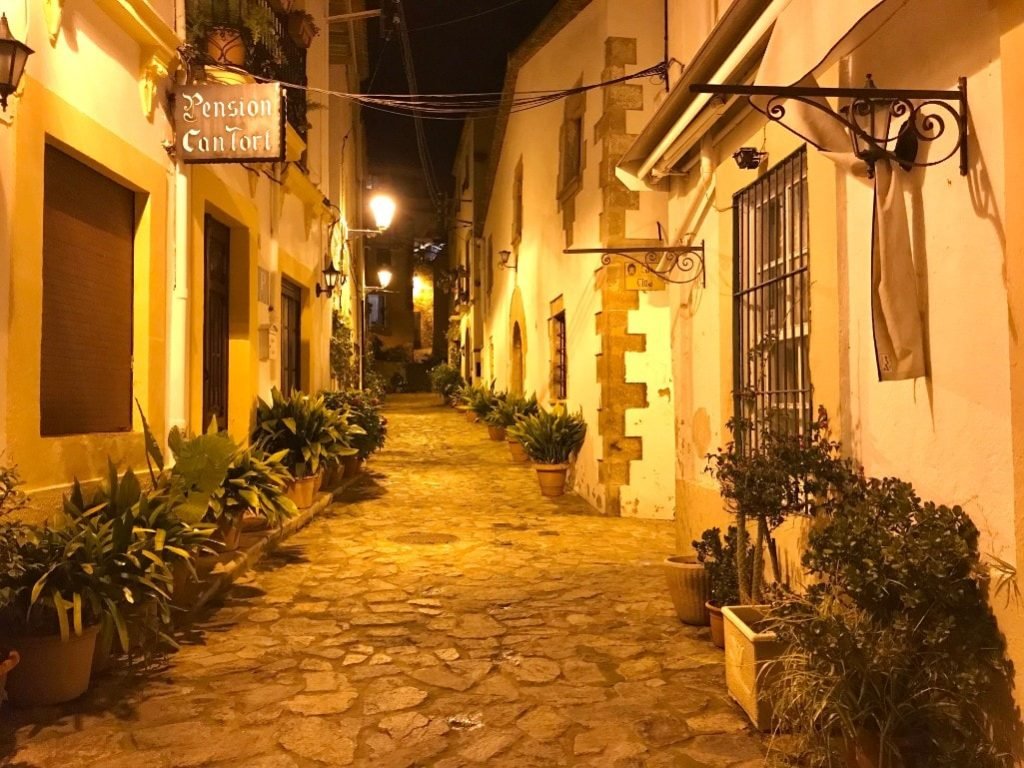 Tossa de Mar old town by night