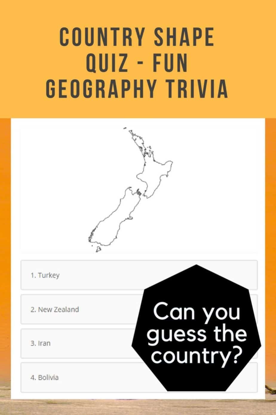 Country Shape Quiz Geographic Outlines of the World 197 Travel Stamps