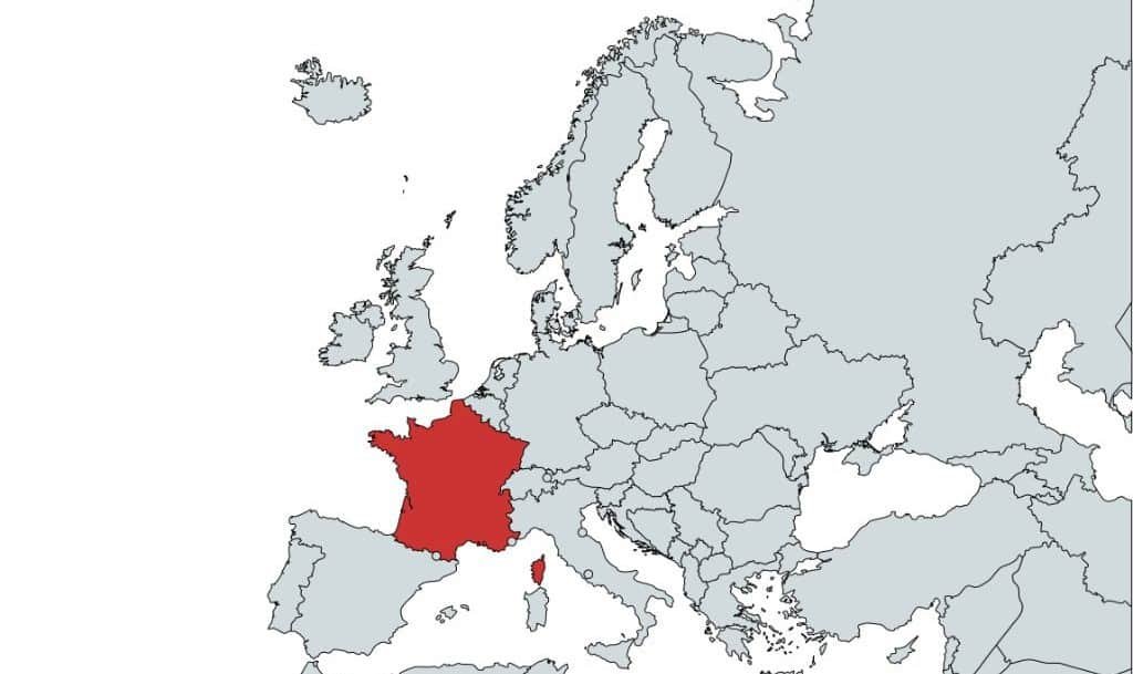 blank european countries map