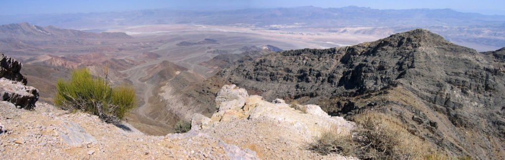 View from Wildrose Peak in Death Valley after hike